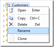 Controller context menu option 'Rename'.