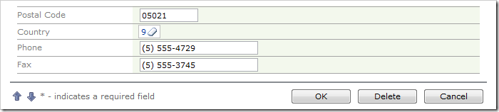 CountryID of the lookup item inserted into the Country field.