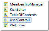 UserControl1 added to the list of user controls.