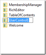 UserControl1 in Rename mode.