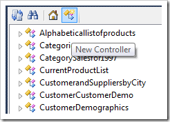 New Controller icon on the Project Explorer toolbar.
