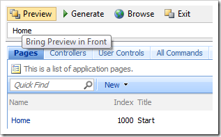 Clicking Bring Preview in Front in the Designer toolbar will bring the Preview window to focus.