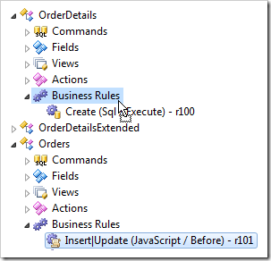 Dropping r101 business rule onto the Business Rules node of Order Details controller.