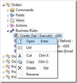 Open context menu option in the Project Explorer.