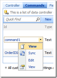 View context menu option in the Project Browser.