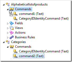 Drop command2 on commands of Alphabeticallistofproducts.
