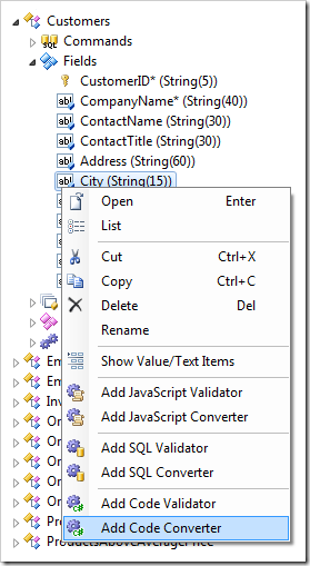 Add Code Converter context menu option in Code On Time's Project Explorer.
