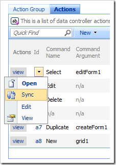 Sync context menu option in the Project Browser.