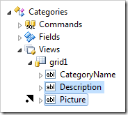 Dropping Picture data field on the left side of Description data field.