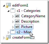 Dropping Picture data field onto category c2 in the same view.