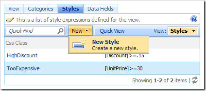 New Style action on the action bar of Styles tab in the Project Browser.