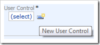 New User Control icon to the right of User Control property lookup.