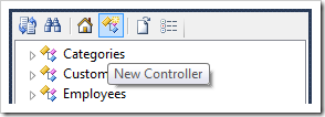 New Controller context menu option on the Project Explorer toolbar.