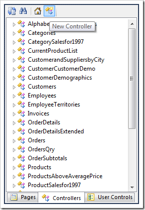 New Controller context menu option in the Project Explorer.