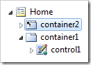 Node 'container2' has been placed before 'container1' node.