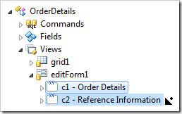 Dropping 'Order Details' category on the right side of 'Reference Information' category.