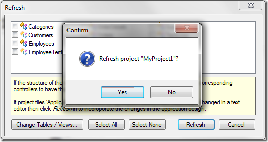Confirming refresh of the project.