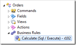 Calculate SQL Business Rule in Orders controller.