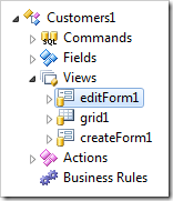 View 'editForm1' is now first in the hierarchy.