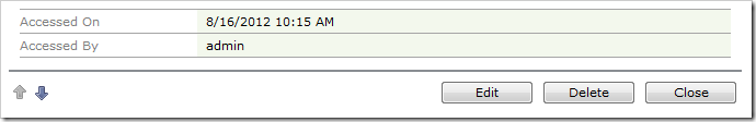 AccessedOn and AccessedBy fields populated in the user interface.