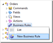 Creating a new business rule for Orders controller.