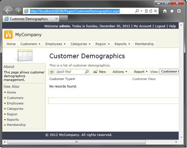 Page 'Customer Demographics' is still accessible via the URL.