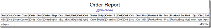 Default order report template.