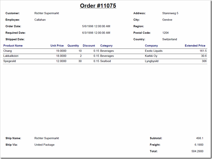 Sample report with a few imperfections.