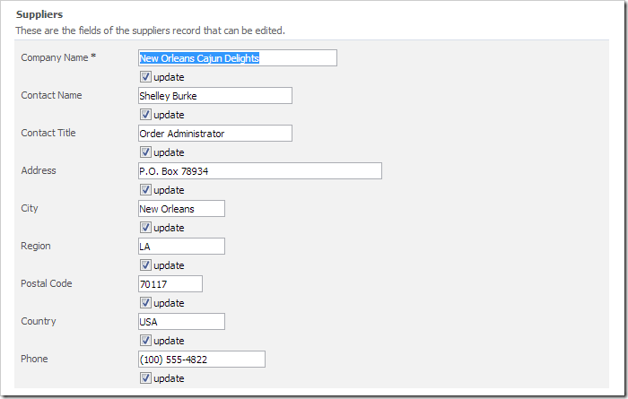 All checkboxes are checked when the form is loaded.