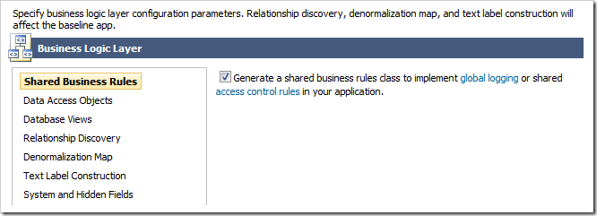 Enabling shared business rules for the project.