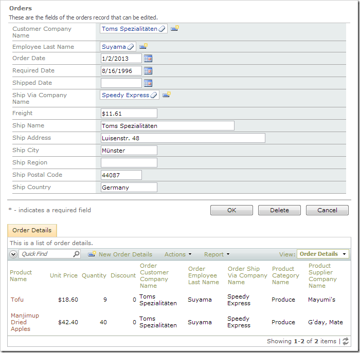 Order duplicated and opened in the edit form.