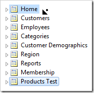 Dropping page 'Products Test' on the right side of 'Home'.