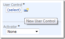 Activating the 'New User Control' icon.