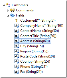 Address field of Customers controller.