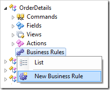 Creating a new business rule for OrderDetails controller.
