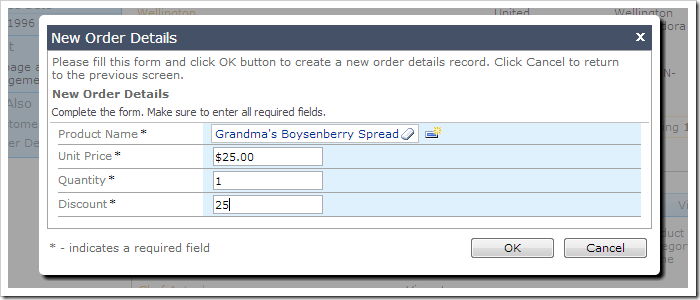 Discount field value of '25' is entered.