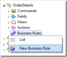 Creating a new business rule in OrderDetails controller.