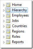 Hierarchy page is second in the menu.