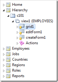 View 'grid1' of EMPLOYEES controller.