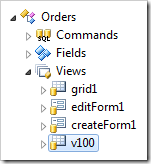 Copied view 'v100' of Orders controller.