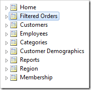 Page 'Filtered Orders' is now second in the menu.