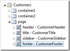 The name of the control has been changed to 'footer'.
