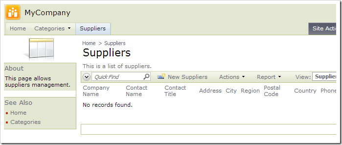 No suppliers are present in DB1 database.