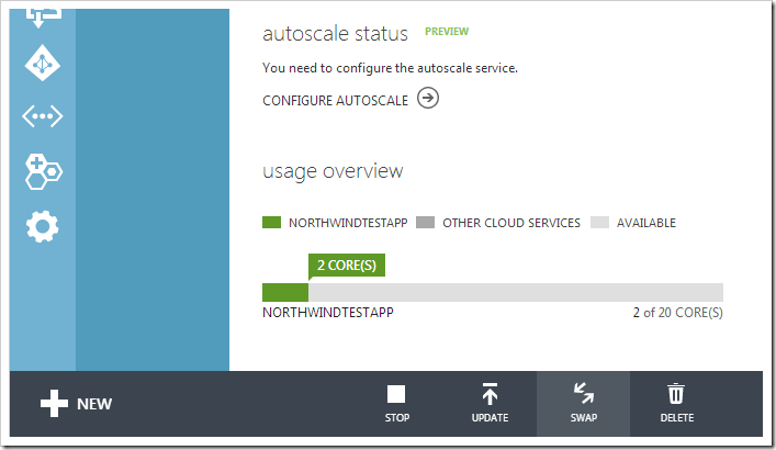 SWAP button at the bottom of the screen will swap the staging and production environments.