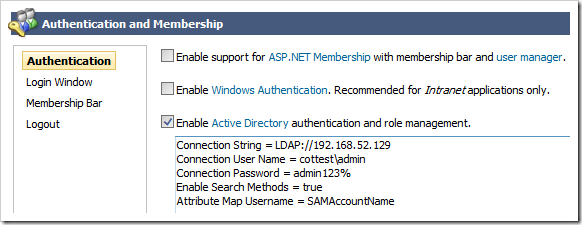 An example of an actual Active Directory configuration.