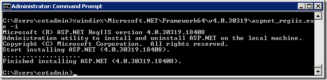 Installing ASP.NET 4.0.