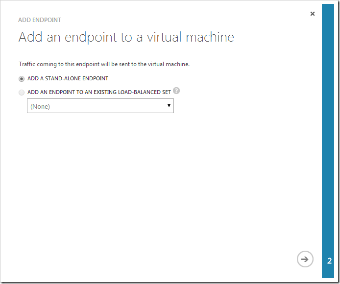 Adding a new endpoint to the virtual machine.