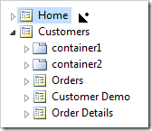 Dropping the 'Items Ordered By Customer' page to right side of Home page node.