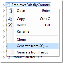 Generating the controller from SQL.