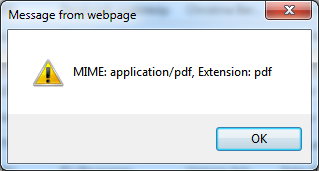 Information about MIME type and file extension reporting by a business rule after producing a report in PDF format in an app with Touch UI.